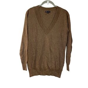 GAP Brown Knitted Cotton Cashmere Casual V Neck Sweater 2009 Womans Size XS